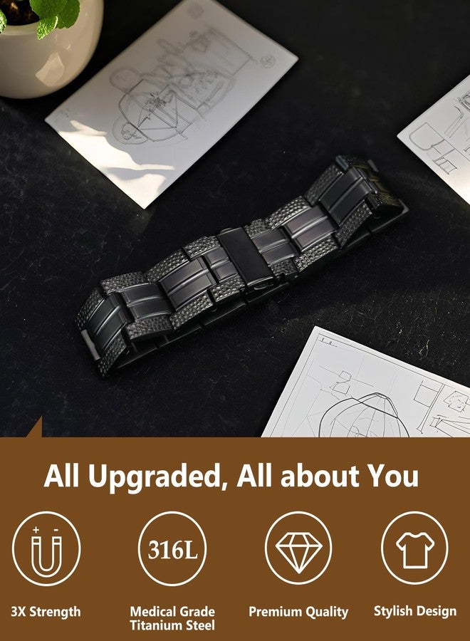 Feraco 3X Strength Magnetic Therapy Bracelets for Men, Titanium Steel Bracelets with 3800 Gauss Neodymium Magnets - Image 4